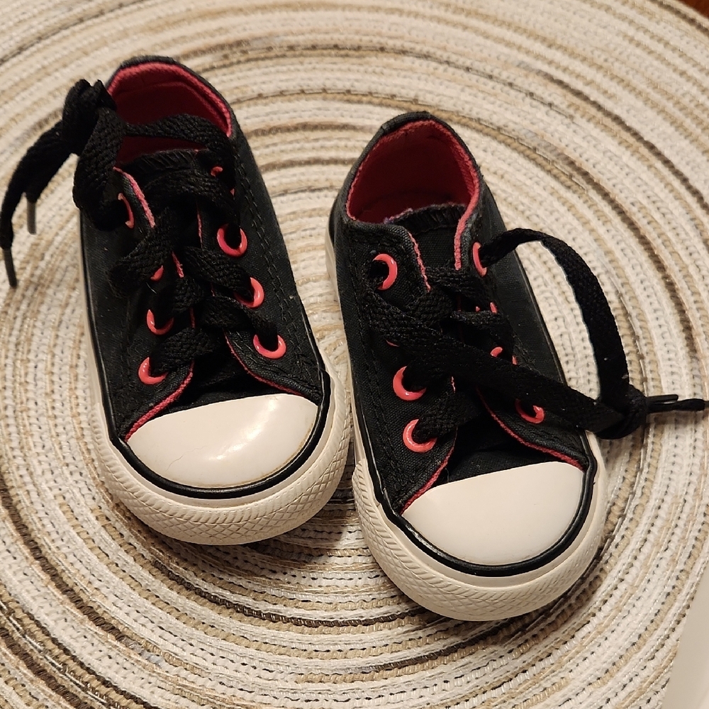 Black and Pink Converse